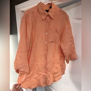 Liz Claiborne linen button up, women’s size Large. Great orange color.